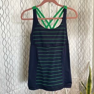 Size 12 blue/green striped Lululemon tank
